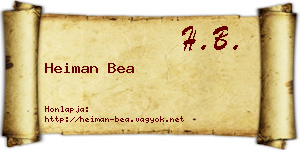 Heiman Bea névjegykártya